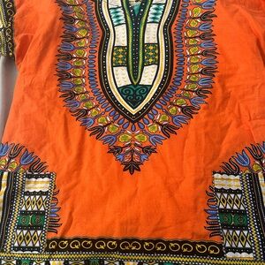 Vibrant Orange Dashiki Top